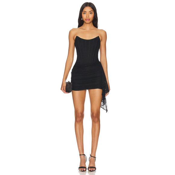 NBD Revolve Lynette Corset Strapless Mini Dress Black Lace Size m NWT $268msrp